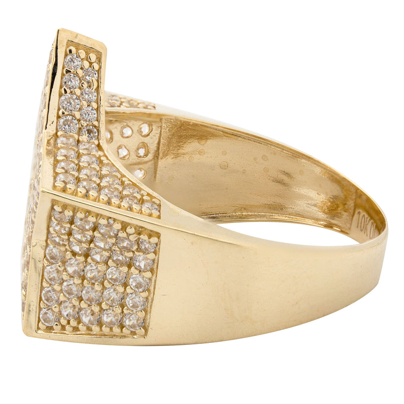10K Gold Cz Star Ring For Men | 7 Grams