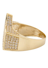 10K Gold Cz Star Ring For Men | 7 Grams