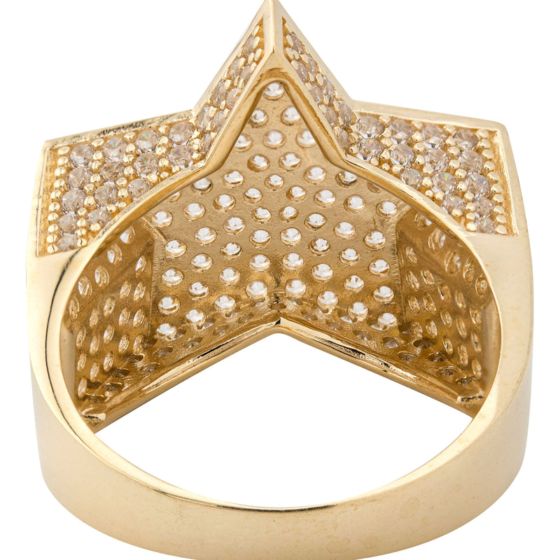 10K Gold Cz Star Ring For Men | 7 Grams