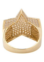 10K Gold Cz Star Ring For Men | 7 Grams
