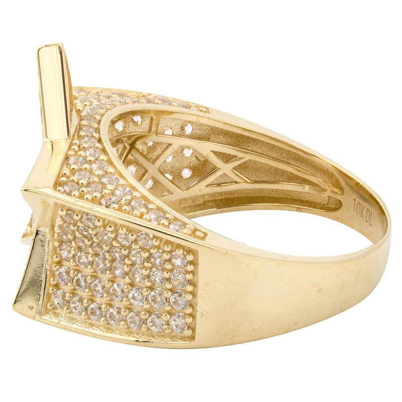 10K Gold Cz Star Ring For Men | 7 Grams