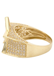 10K Gold Cz Star Ring For Men | 7 Grams
