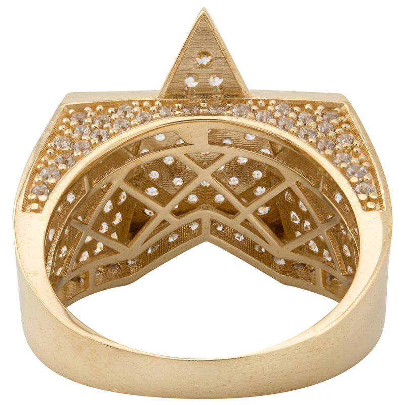 10K Gold Cz Star Ring For Men | 7 Grams