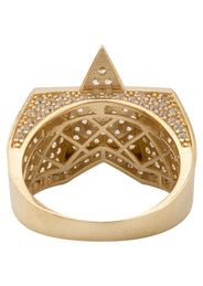10K Gold Cz Star Ring For Men | 7 Grams