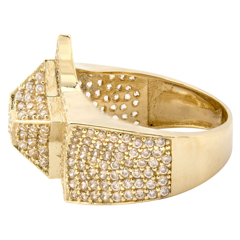 10K Gold Cz Star Ring For Men | 7 Grams