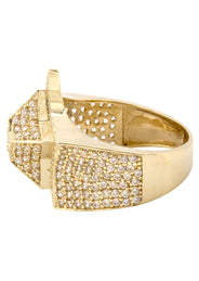 10K Gold Cz Star Ring For Men | 7 Grams