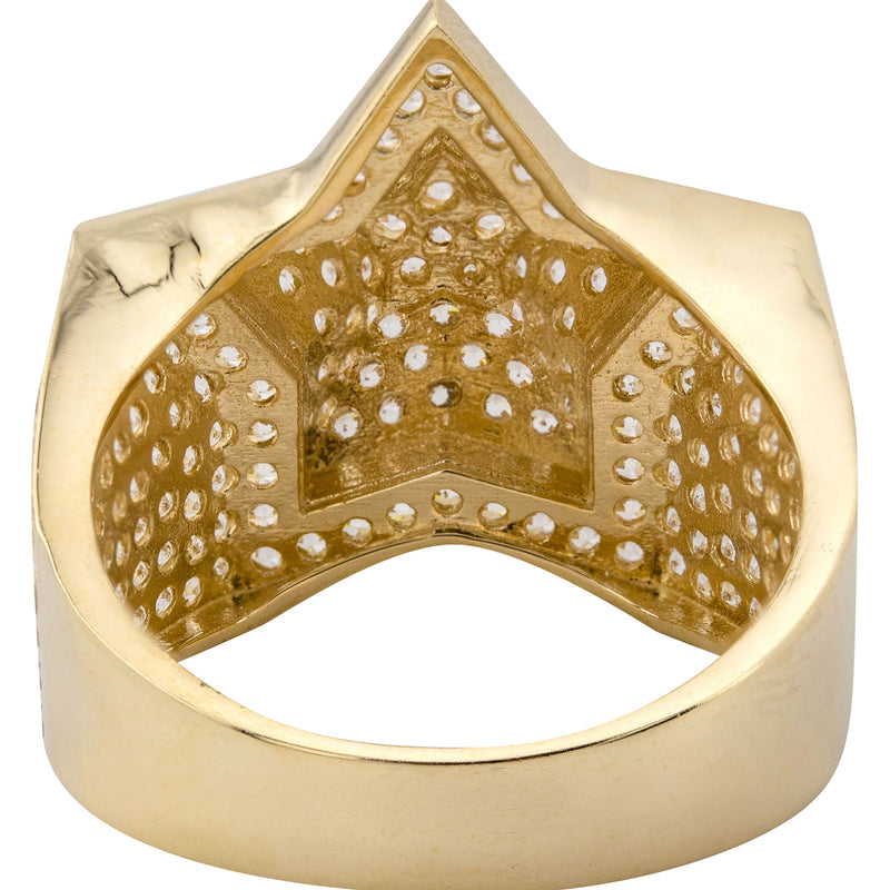 10K Gold Cz Star Ring For Men | 7 Grams