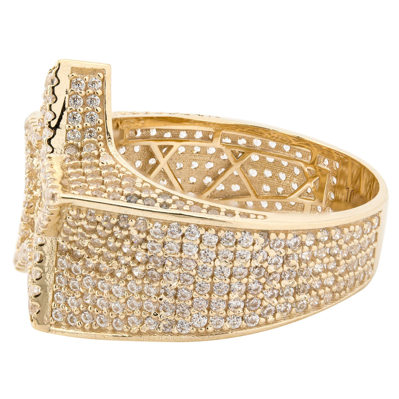 10K Gold Cz Star Ring For Men | 8 Grams