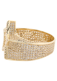 10K Gold Cz Star Ring For Men | 8 Grams