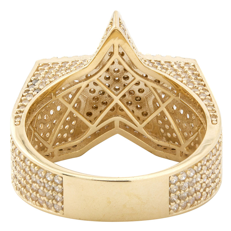 10K Gold Cz Star Ring For Men | 8 Grams