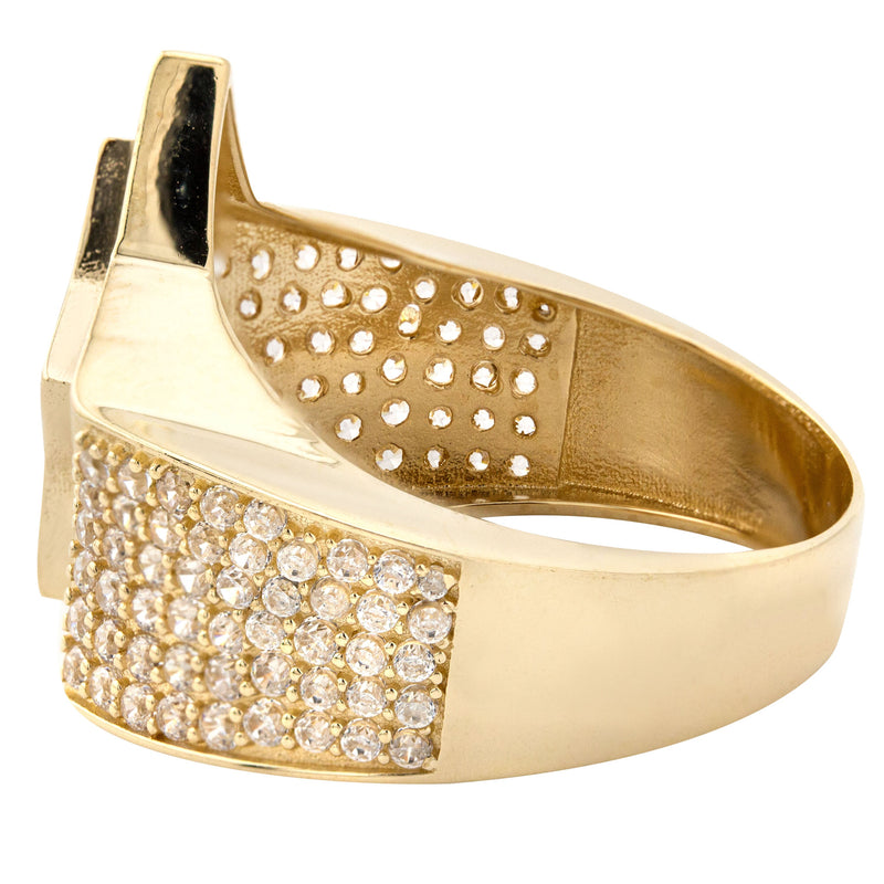 10K Gold Cz Star Ring For Men | 7 Grams