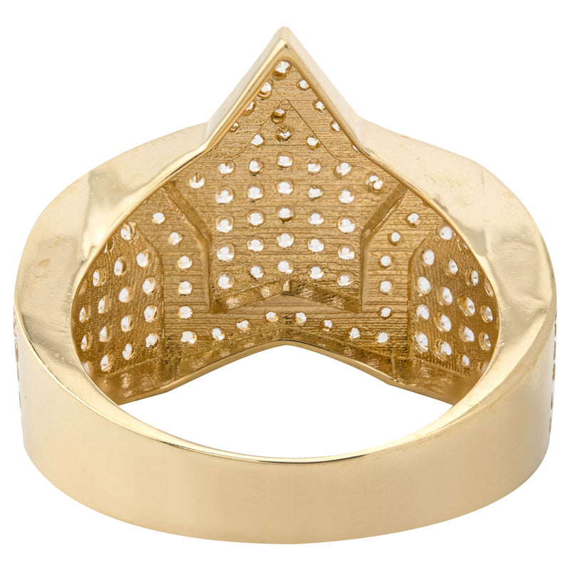 10K Gold Cz Star Ring For Men | 7 Grams