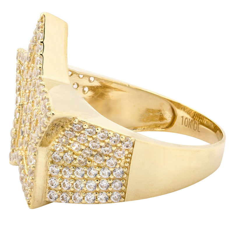 10K Gold Cz Star Ring For Men | 8.4 Grams
