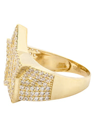 10K Gold Cz Star Ring For Men | 8.4 Grams