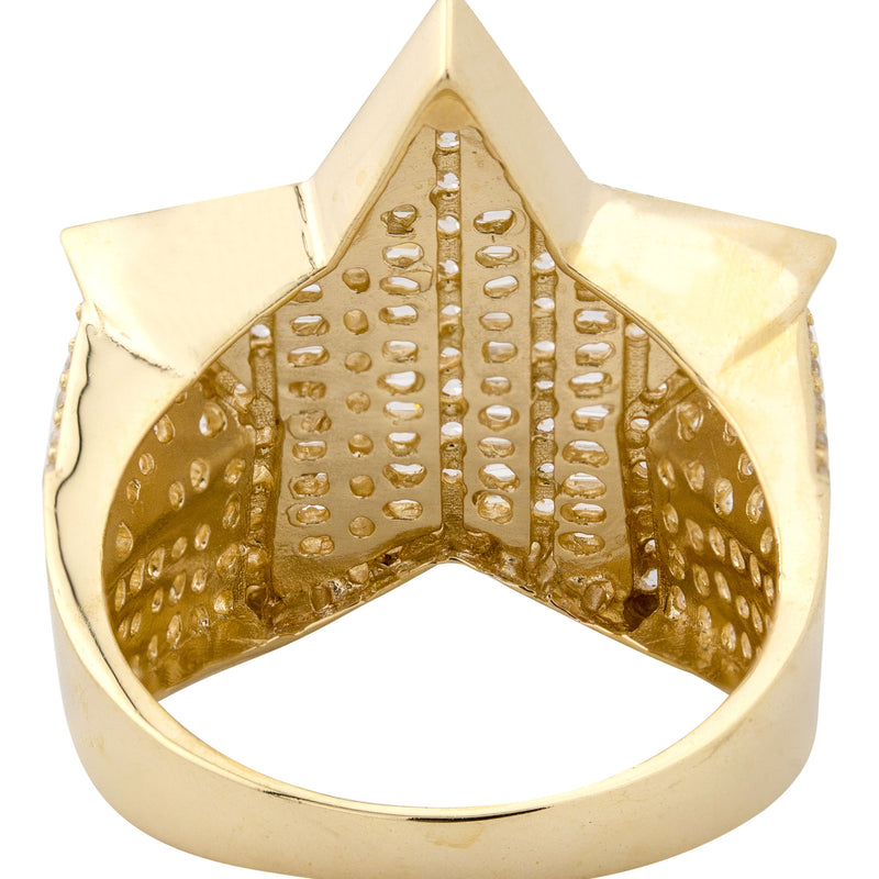 10K Gold Cz Star Ring For Men | 8.4 Grams