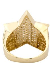 10K Gold Cz Star Ring For Men | 8.4 Grams