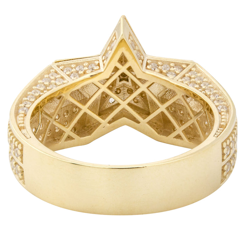 10K Gold Cz Star Ring For Men | 7 Grams
