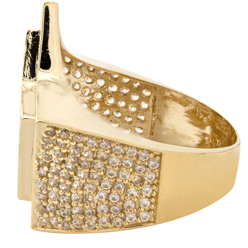10K Gold Cz Star Ring For Men | 8.4 Grams