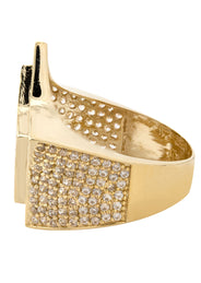10K Gold Cz Star Ring For Men | 8.4 Grams