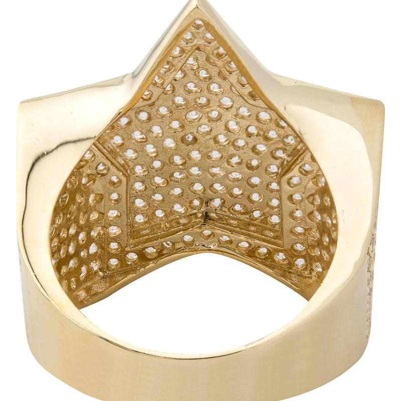 10K Gold Cz Star Ring For Men | 8.4 Grams