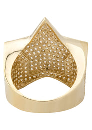 10K Gold Cz Star Ring For Men | 8.4 Grams