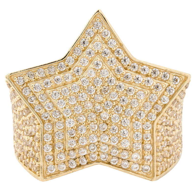 10K Gold Cz Star Ring For Men | 10 Grams