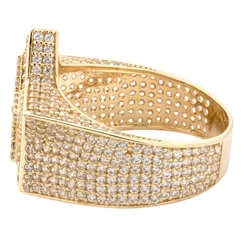 10K Gold Cz Star Ring For Men | 7 Grams