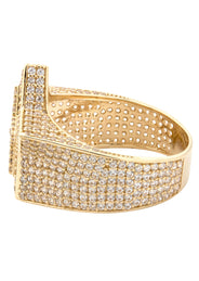 10K Gold Cz Star Ring For Men | 7 Grams