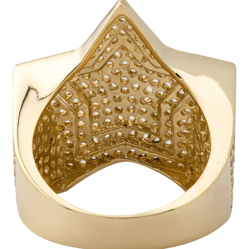 10K Gold Cz Star Ring For Men | 7 Grams