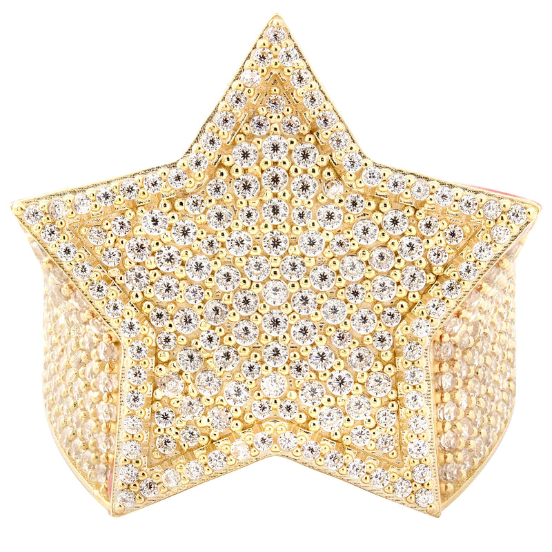 10K Gold Cz Star Ring For Men | 10 Grams