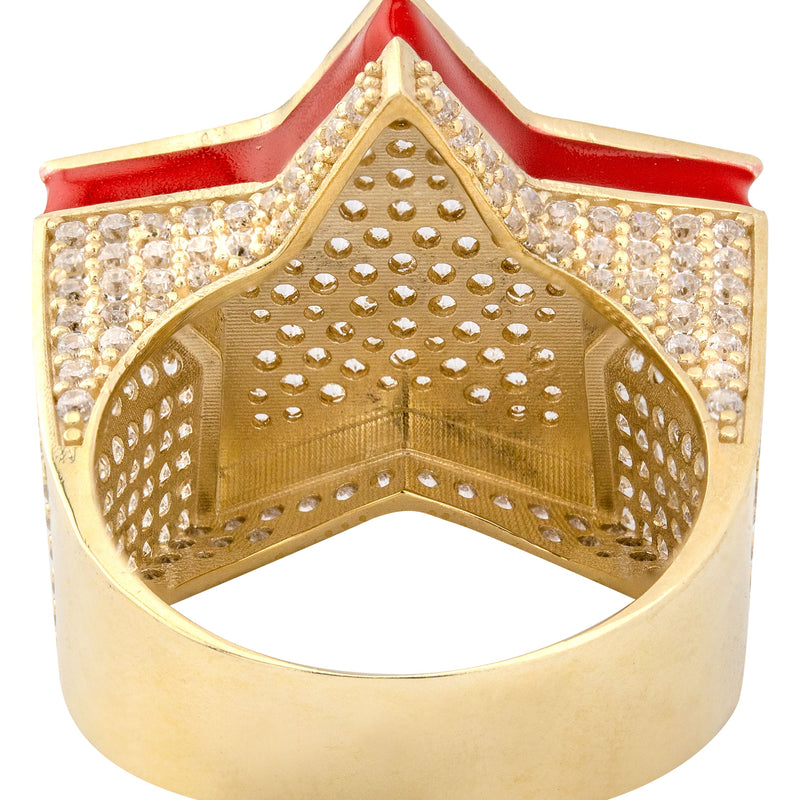 10K Gold Cz Star Ring For Men | 10 Grams