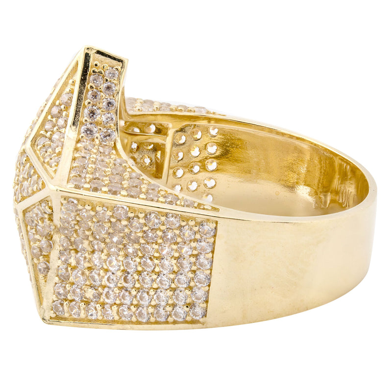 10K Gold Cz Star Ring For Men | 9.3 Grams