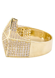 10K Gold Cz Star Ring For Men | 9.3 Grams