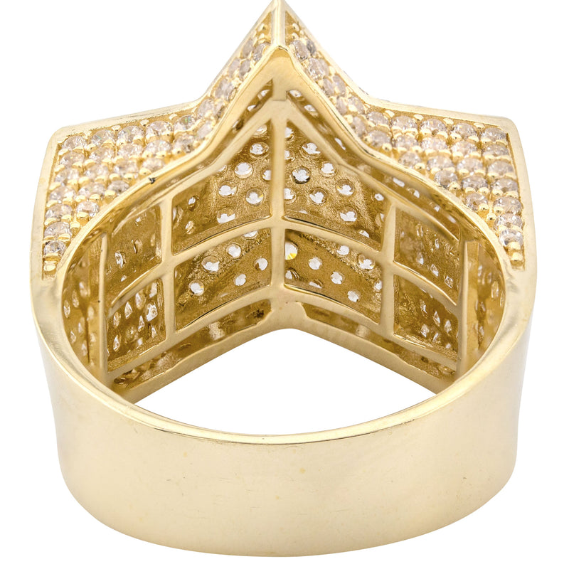10K Gold Cz Star Ring For Men | 9.3 Grams