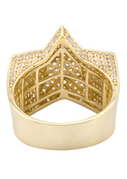 10K Gold Cz Star Ring For Men | 9.3 Grams