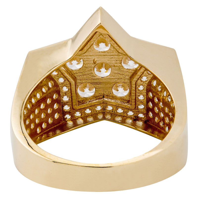 10K Gold Cz Star Ring For Men | 7.5 Grams