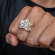 10K Gold Cz Star Ring For Men | 7.5 Grams