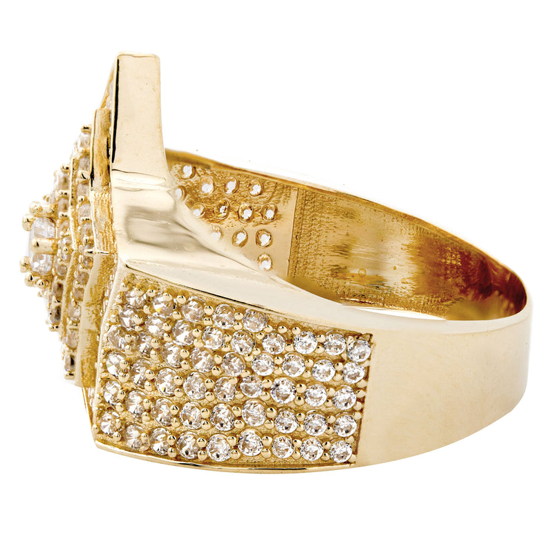 10K Gold Cz Star Ring For Men | 6.6 Grams