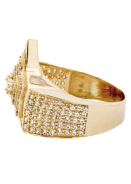 10K Gold Cz Star Ring For Men | 6.6 Grams