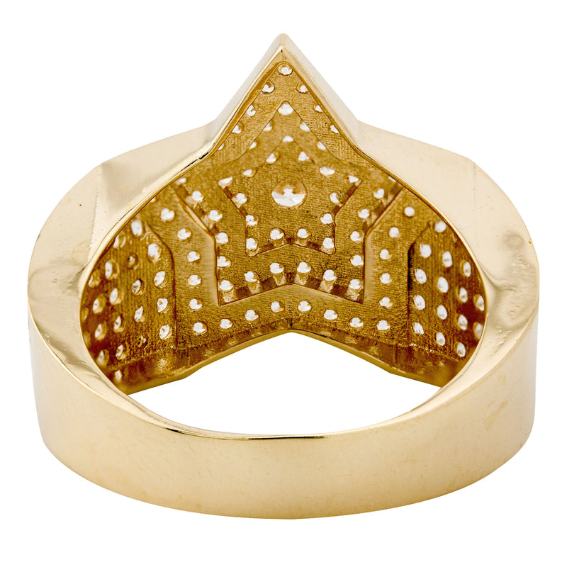 10K Gold Cz Star Ring For Men | 6.6 Grams