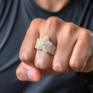 10K Gold Cz Star Ring For Men | 6.6 Grams