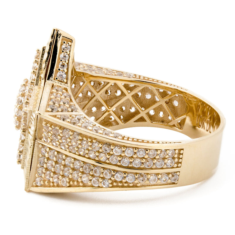 10K Gold Cz Star Ring For Men | 8 Grams