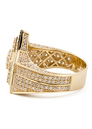 10K Gold Cz Star Ring For Men | 8 Grams