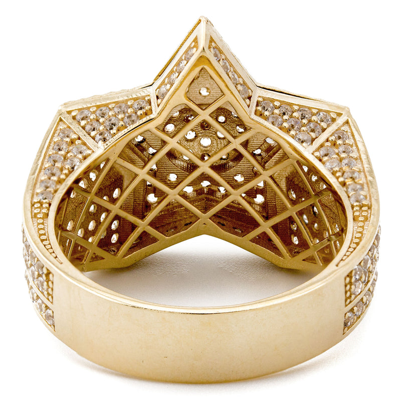 10K Gold Cz Star Ring For Men | 8 Grams