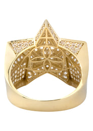 10K Gold Cz Star Ring For Men | 6.4 Grams