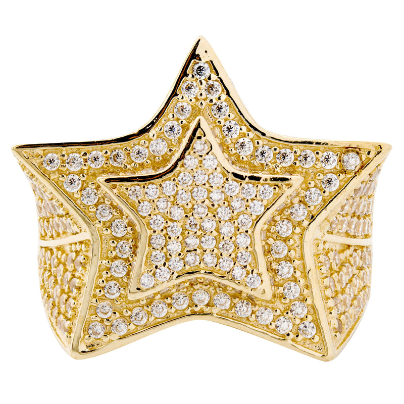 10K Gold Cz Star Ring For Men | 10 Grams