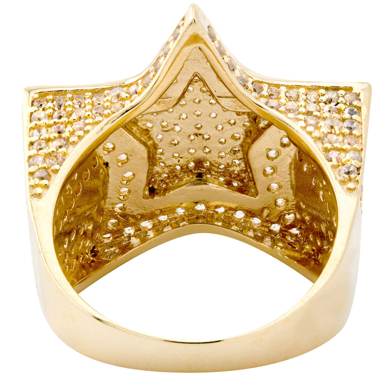 10K Gold Cz Star Ring For Men | 10 Grams