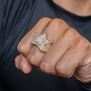 10K Gold Cz Star Ring For Men | 10 Grams