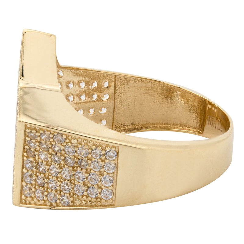 10K Gold Cz Star Ring For Men | 7 Grams