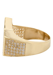 10K Gold Cz Star Ring For Men | 7 Grams